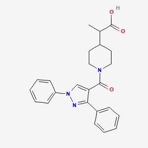 molecular formula C24H25N3O3 B1327087 2-{1-[(1,3-Diphenyl-1H-pyrazol-4-YL)carbonyl]-piperidin-4-YL}propanoic acid CAS No. 1172525-00-6