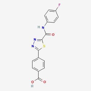 molecular formula C16H10FN3O3S B1327089 4-(5-{[(4-氟苯基)氨基]羰基}-1,3,4-噻二唑-2-基)苯甲酸 CAS No. 1142210-46-5