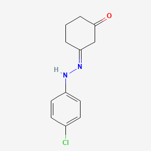 molecular formula C12H13ClN2O B13270912 3-[2-(4-Chlorophenyl)hydrazin-1-ylidene]cyclohexan-1-one 