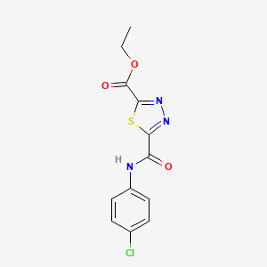 molecular formula C12H10ClN3O3S B1327097 Ethyl 5-{[(4-chlorophenyl)amino]carbonyl}-1,3,4-thiadiazole-2-carboxylate CAS No. 1142210-64-7