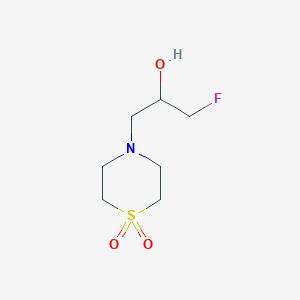 molecular formula C7H14FNO3S B13270978 4-(3-Fluoro-2-hydroxypropyl)-1lambda6-thiomorpholine-1,1-dione 