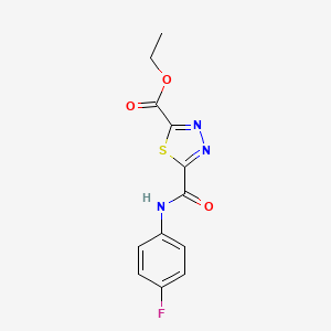 molecular formula C12H10FN3O3S B1327098 Ethyl 5-{[(4-fluorophenyl)amino]carbonyl}-1,3,4-thiadiazole-2-carboxylate CAS No. 1142210-68-1