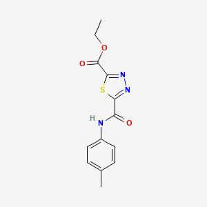 molecular formula C13H13N3O3S B1327100 Ethyl 5-{[(4-methylphenyl)amino]carbonyl}-1,3,4-thiadiazole-2-carboxylate CAS No. 1142210-74-9
