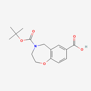 molecular formula C15H19NO5 B1327101 4-(Tert-butoxycarbonyl)-2,3,4,5-tetrahydro-1,4-benzoxazepine-7-carboxylic acid CAS No. 1142210-79-4