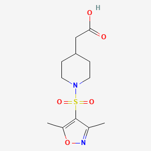 molecular formula C12H18N2O5S B1327102 {1-[(3,5-Dimethylisoxazol-4-yl)sulfonyl]piperidin-4-yl}acetic acid CAS No. 1082501-00-5
