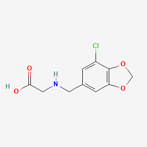 molecular formula C10H10ClNO4 B13271038 ((7-Chlorobenzo[d][1,3]dioxol-5-yl)methyl)glycine 