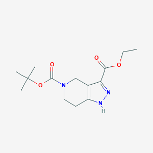 molecular formula C14H21N3O4 B1327104 5-叔丁基 3-乙基 1,4,6,7-四氢-5H-吡唑并[4,3-c]吡啶-3,5-二羧酸酯 CAS No. 518990-23-3