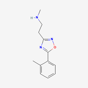 molecular formula C12H15N3O B1327105 N-methyl-2-[5-(2-methylphenyl)-1,2,4-oxadiazol-3-yl]ethanamine CAS No. 1142210-88-5