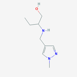 molecular formula C9H17N3O B13271069 2-{[(1-methyl-1H-pyrazol-4-yl)methyl]amino}butan-1-ol 