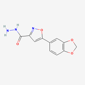 molecular formula C11H9N3O4 B1327107 5-(1,3-Benzodioxol-5-yl)isoxazole-3-carbohydrazide CAS No. 1142210-96-5