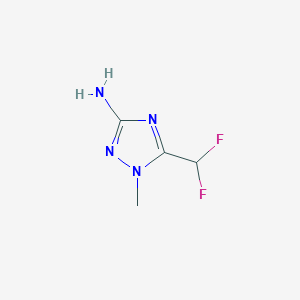 molecular formula C4H6F2N4 B13271070 5-(Difluoromethyl)-1-methyl-1H-1,2,4-triazol-3-amine 