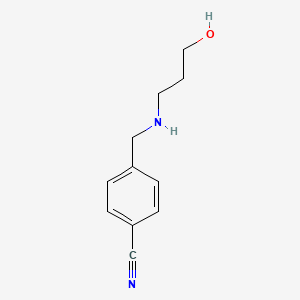 molecular formula C11H14N2O B13271076 4-{[(3-Hydroxypropyl)amino]methyl}benzonitrile CAS No. 721958-90-3