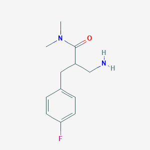 molecular formula C12H17FN2O B13271087 3-amino-2-[(4-fluorophenyl)methyl]-N,N-dimethylpropanamide 
