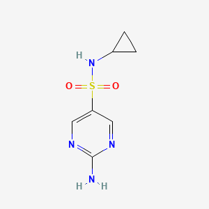 molecular formula C7H10N4O2S B13271091 2-amino-N-cyclopropylpyrimidine-5-sulfonamide 