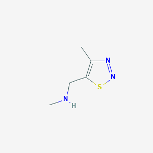 molecular formula C5H9N3S B1327112 N-methyl-1-(4-methyl-1,2,3-thiadiazol-5-yl)methanamine CAS No. 1060817-72-2