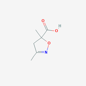 molecular formula C6H9NO3 B1327116 3,5-Dimethyl-4,5-dihydro-isoxazole-5-carboxylic acid CAS No. 908248-87-3