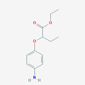 molecular formula C12H17NO3 B13271162 Ethyl 2-(4-aminophenoxy)butanoate 