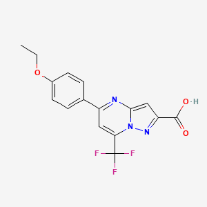 molecular formula C16H12F3N3O3 B1327117 5-(4-Ethoxyphenyl)-7-(trifluoromethyl)pyrazolo[1,5-a]pyrimidine-2-carboxylic acid CAS No. 1142211-01-5