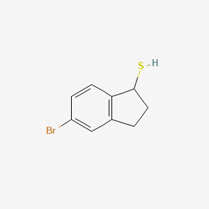 molecular formula C9H9BrS B13271187 5-bromo-2,3-dihydro-1H-indene-1-thiol 