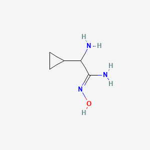 molecular formula C5H11N3O B13271194 2-amino-2-cyclopropyl-N'-hydroxyethanimidamide 