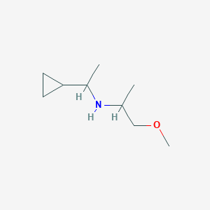 molecular formula C9H19NO B13271206 (1-Cyclopropylethyl)(1-methoxypropan-2-YL)amine 