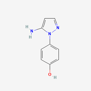 molecular formula C9H9N3O B13271214 4-(5-Amino-1H-pyrazol-1-YL)phenol 