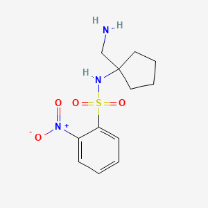 molecular formula C12H17N3O4S B13271217 N-[1-(Aminomethyl)cyclopentyl]-2-nitrobenzene-1-sulfonamide 