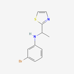 molecular formula C11H11BrN2S B13271236 3-bromo-N-[1-(1,3-thiazol-2-yl)ethyl]aniline 