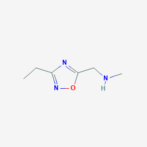 molecular formula C6H11N3O B1327130 1-(3-ethyl-1,2,4-oxadiazol-5-yl)-N-methylmethanamine CAS No. 1042505-40-7