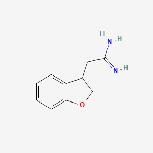 molecular formula C10H12N2O B13271346 2-(2,3-Dihydro-1-benzofuran-3-yl)ethanimidamide 