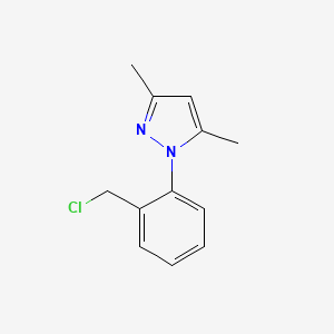 molecular formula C12H13ClN2 B1327136 1-[2-(chloromethyl)phenyl]-3,5-dimethyl-1H-pyrazole CAS No. 1152536-83-8