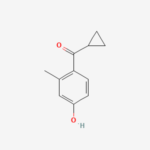 molecular formula C11H12O2 B13271366 4-Cyclopropanecarbonyl-3-methylphenol 