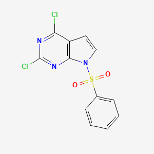 molecular formula C12H7Cl2N3O2S B1327139 2,4-Dichloro-7-(phenylsulfonyl)-7H-pyrrolo[2,3-d]pyrimidine CAS No. 1131992-22-7