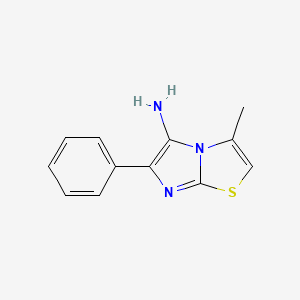 molecular formula C12H11N3S B13271413 3-Methyl-6-phenylimidazo[2,1-b][1,3]thiazol-5-amine 