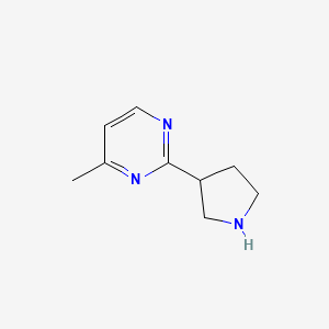 molecular formula C9H13N3 B13271414 4-Methyl-2-(pyrrolidin-3-yl)pyrimidine 