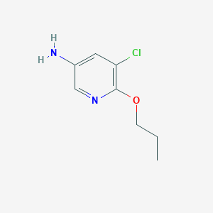 molecular formula C8H11ClN2O B13271417 5-Chloro-6-propoxypyridin-3-amine 