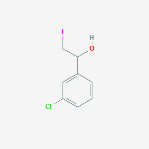 molecular formula C8H8ClIO B13271418 1-(3-Chlorophenyl)-2-iodoethan-1-ol 
