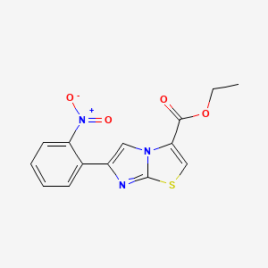 molecular formula C14H11N3O4S B1327142 Ethyl 6-(2-nitrophenyl)imidazo[2,1-b]thiazole-3-carboxylate CAS No. 925437-84-9