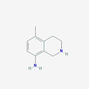 molecular formula C10H14N2 B13271455 5-Methyl-1,2,3,4-tetrahydroisoquinolin-8-amine 