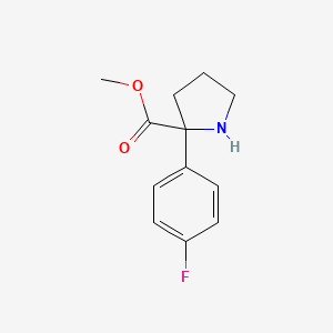 molecular formula C12H14FNO2 B13271459 Methyl 2-(4-fluorophenyl)pyrrolidine-2-carboxylate 