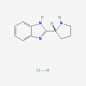molecular formula C11H14ClN3 B13271468 (R)-2-(Pyrrolidin-2-yl)-1H-benzo[d]imidazole hydrochloride CAS No. 1807920-98-4