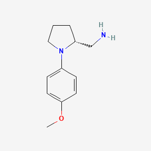 molecular formula C12H18N2O B13271478 1-[(2R)-1-(4-Methoxyphenyl)-2-pyrrolidinyl]methanamine 