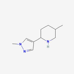 molecular formula C10H17N3 B13271512 5-methyl-2-(1-methyl-1H-pyrazol-4-yl)piperidine 