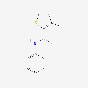 molecular formula C13H15NS B13271513 N-[1-(3-methylthiophen-2-yl)ethyl]aniline 