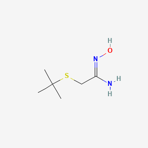 molecular formula C6H14N2OS B13271514 2-(tert-Butylsulfanyl)-N'-hydroxyethanimidamide 