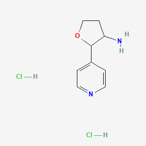 molecular formula C9H14Cl2N2O B13271527 2-(Pyridin-4-yl)oxolan-3-amine dihydrochloride 