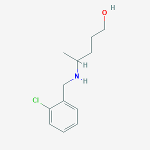 molecular formula C12H18ClNO B13271535 4-{[(2-Chlorophenyl)methyl]amino}pentan-1-ol 