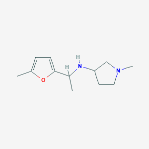 molecular formula C12H20N2O B13271548 1-methyl-N-[1-(5-methylfuran-2-yl)ethyl]pyrrolidin-3-amine 