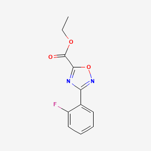 molecular formula C11H9FN2O3 B1327155 Ethyl 3-(2-fluorophenyl)-1,2,4-oxadiazole-5-carboxylate CAS No. 1018125-37-5
