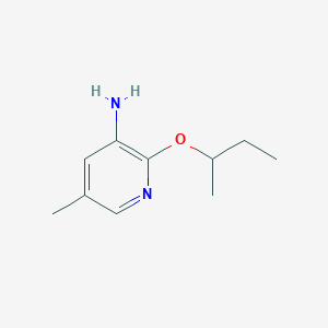 molecular formula C10H16N2O B13271553 2-(Butan-2-yloxy)-5-methylpyridin-3-amine 